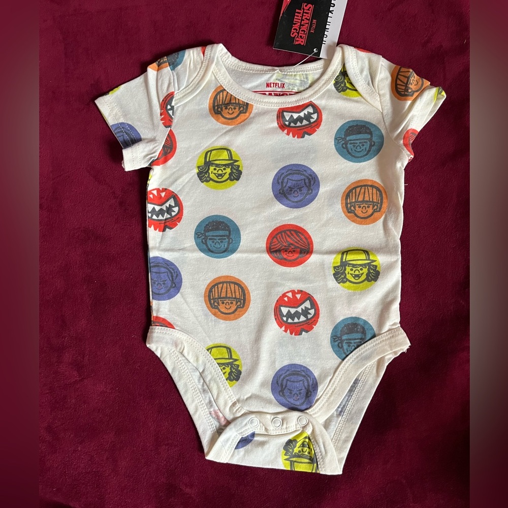 Stranger Things Character Dots Infant One-Piece - NWT